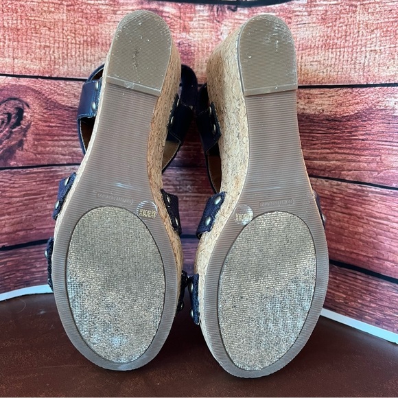 Lucky Brand Marla Blue Cork Wedge Platform Sandals - Picture 13 of 15